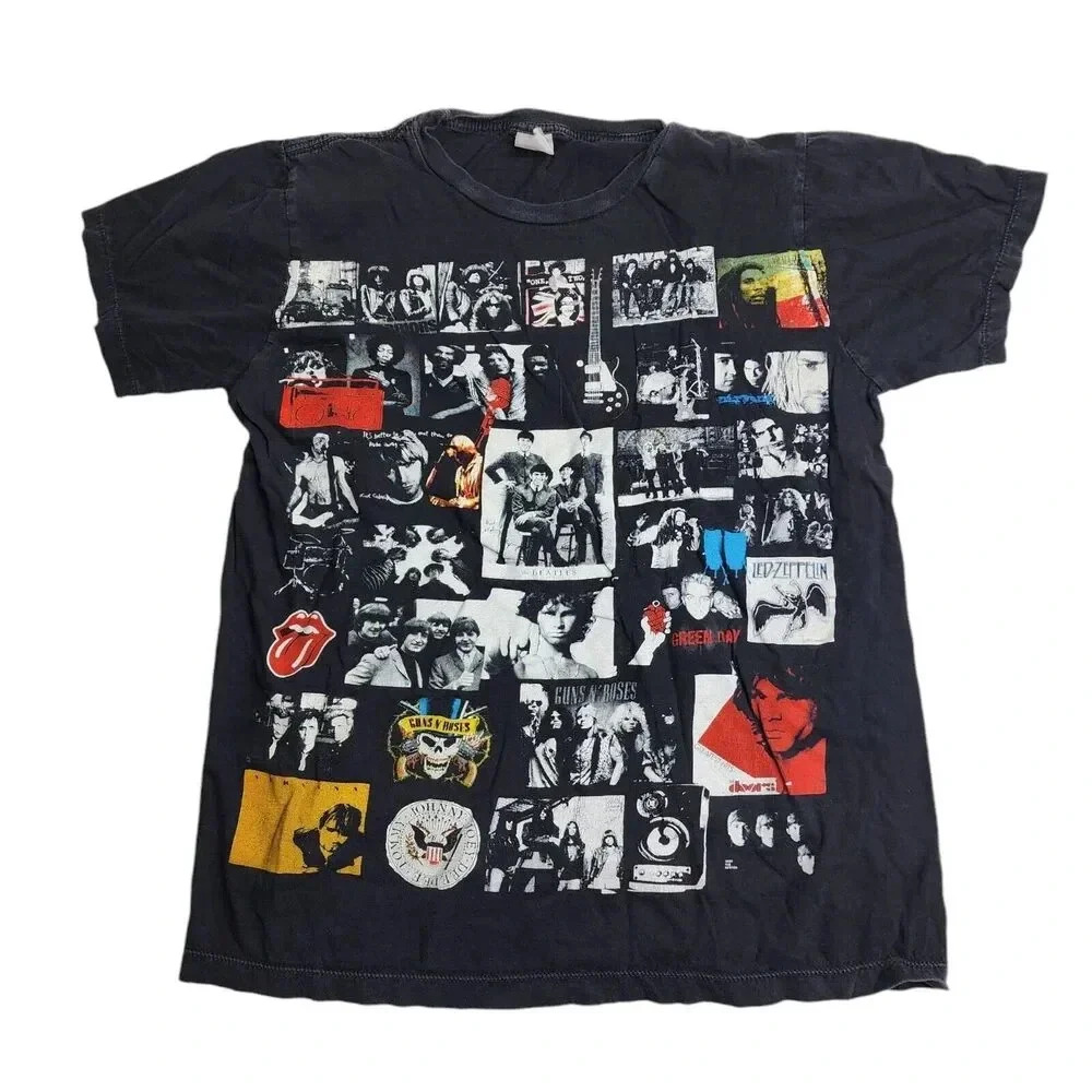 Y2K Thanabat‎ Monsters of Rock Shirt Led Zeppelin Nirvana The Beatles Size Small